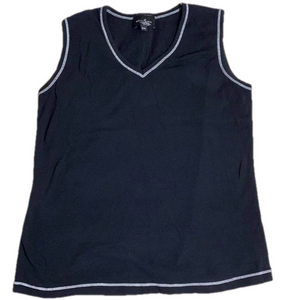 Bellissima black stretchy tank top with white stitching cotton medium